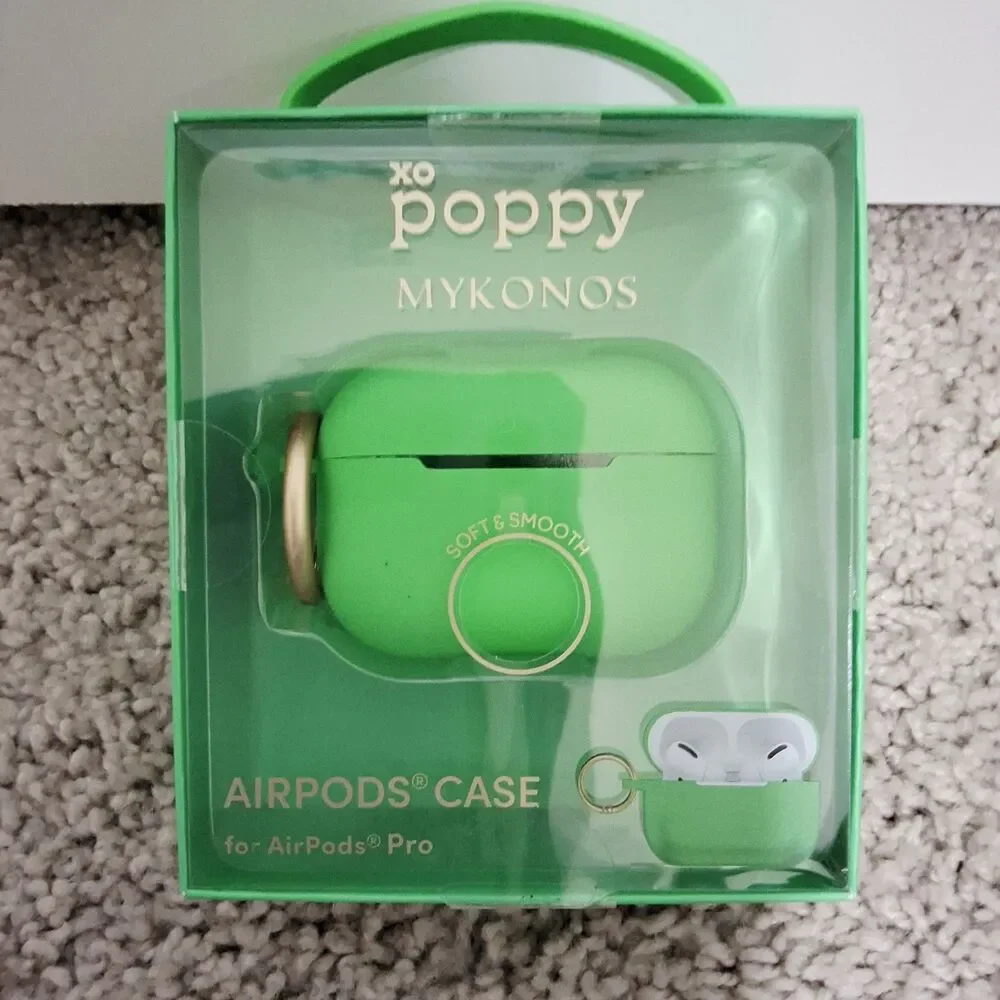 AirPods Pro Case XO Poppy Soft & Smooth Wireless Charging Green Case Brand New
